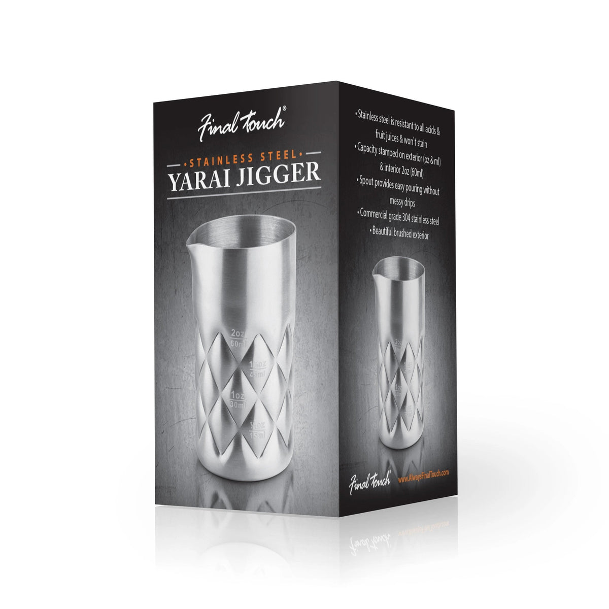 FINAL TOUCH YARAI STAINLESS STEEL JIGGER