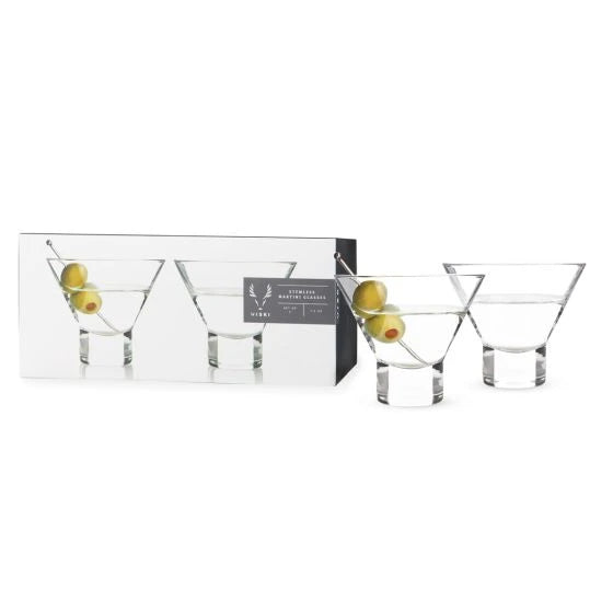 VISKI HEAVY BASE CRYSTAL MARTINI GLASSES