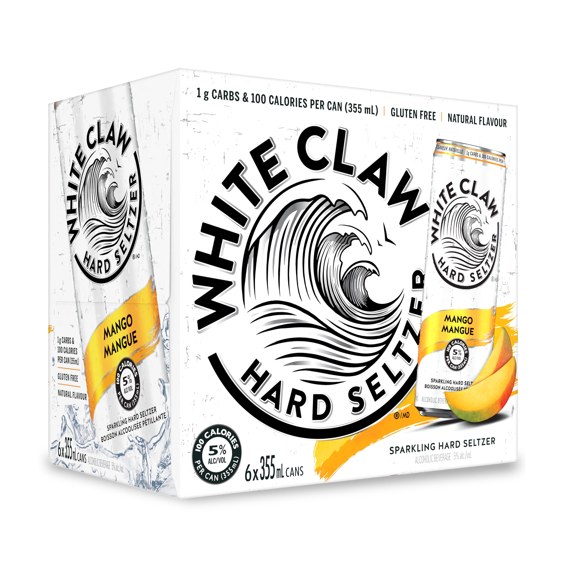 WHITE CLAW HARD SELTZER MANGO 355ML 6PK CAN