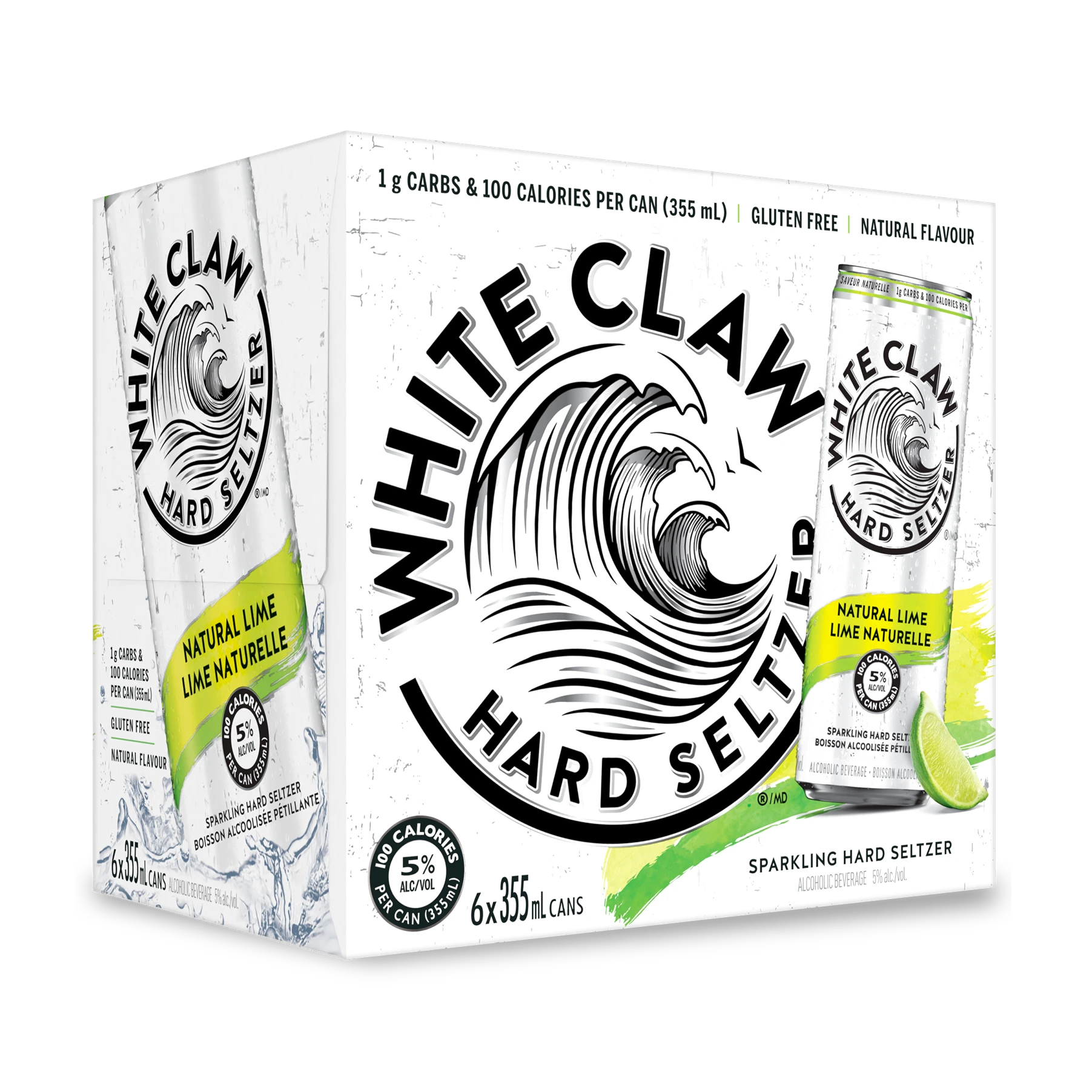 WHITE CLAW HARD SELTZER LIME 355ML 6PK CAN