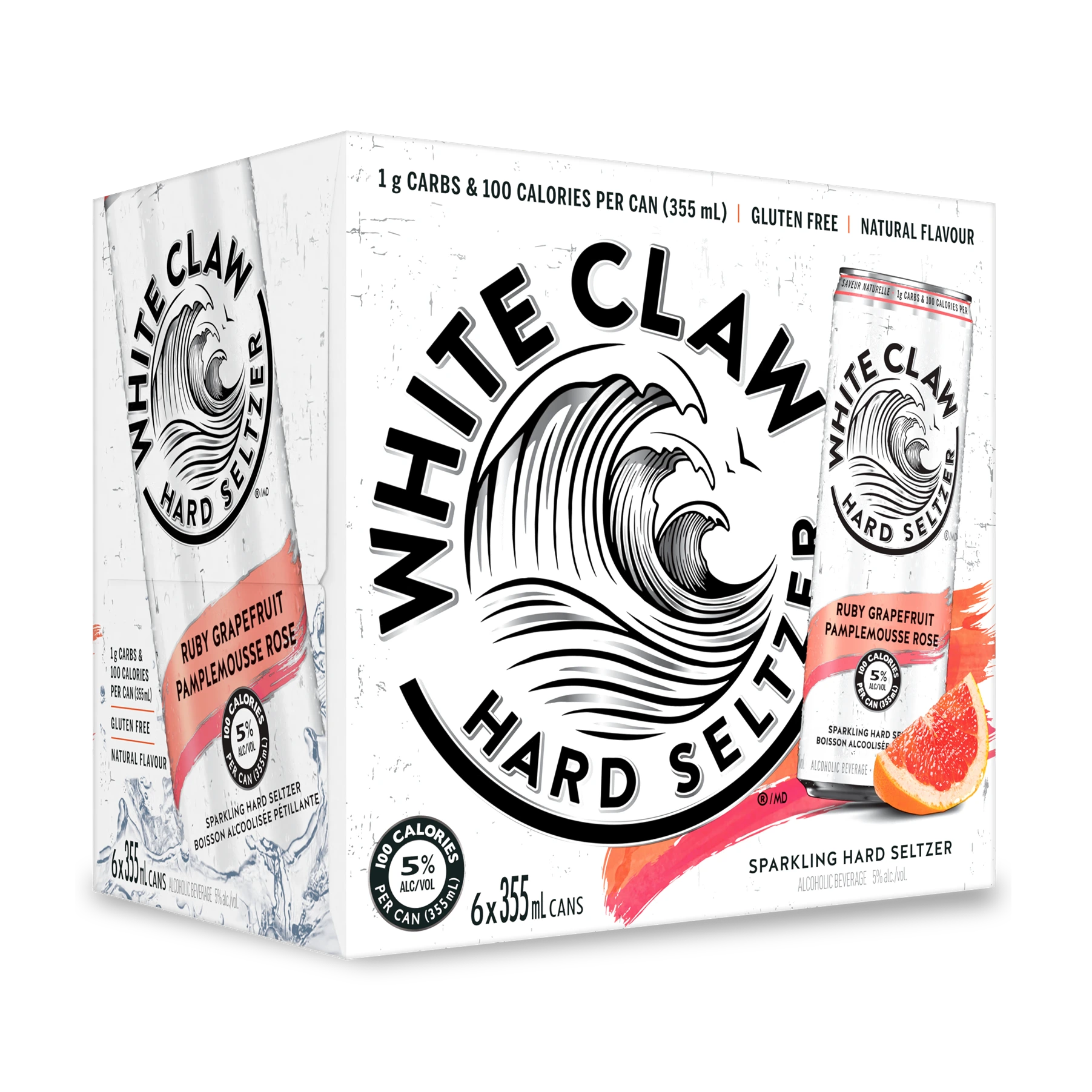 WHITE CLAW HARD SELTZER RUBY GRAPEFRUIT 355ML 6PK CAN
