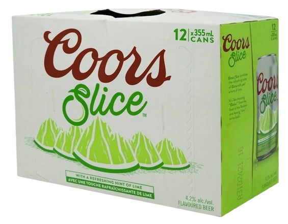 COORS SLICE LIME 355ML 12PK CAN