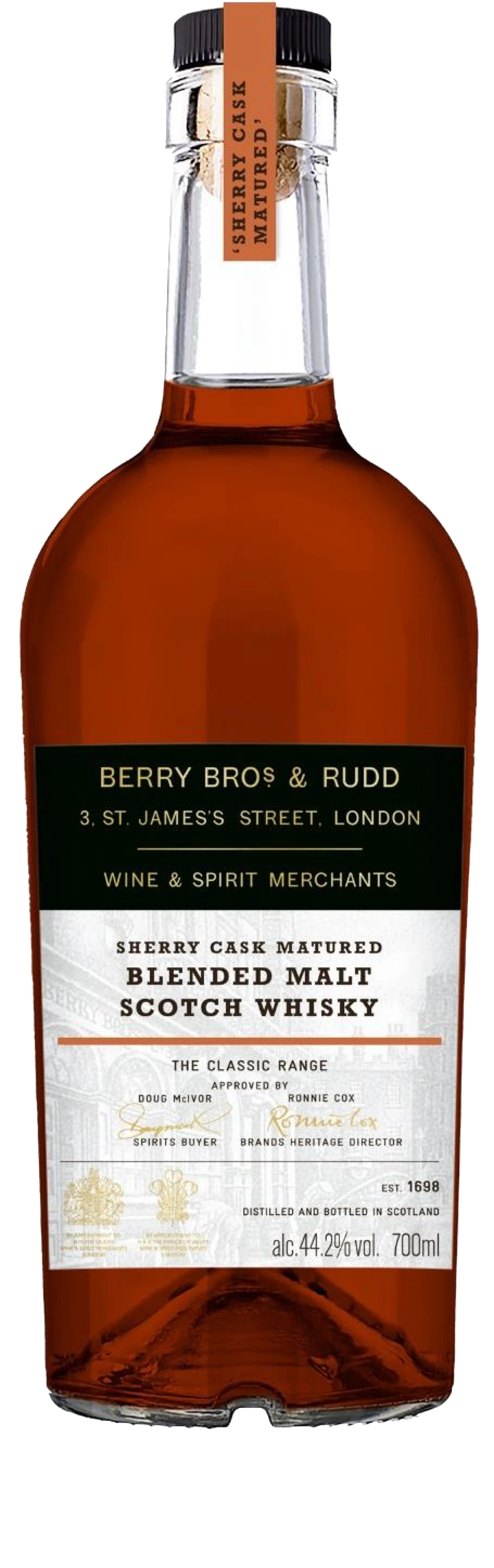 BERRYS SHERRY CASK BLENDED MALT SCOTCH WHISKY 700ML