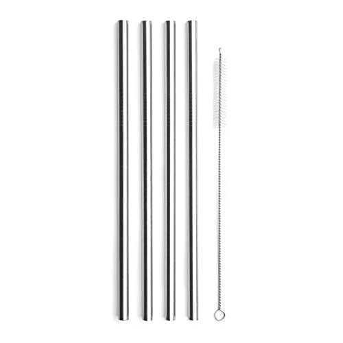 FINAL TOUCH STRAIGHT STAINLESS STEEL STRAWS WITH BRUSH