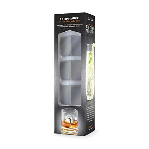 FINAL TOUCH EXTRA LARGE ICE CUBE MOLDS GREY 3PK