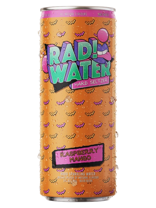 RAD! WATER RASPBERRY MANGO 355ML 4PK CAN