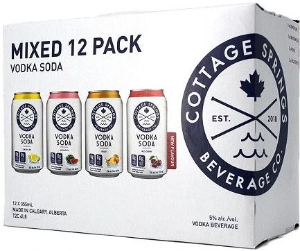 COTTAGE SPRINGS VODKA SODA MIXER 355ML 12PK CAN