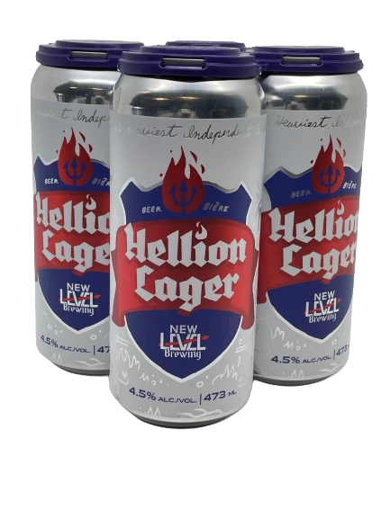 NEW LEVEL HELLION LAGER 473ML 4PK CAN