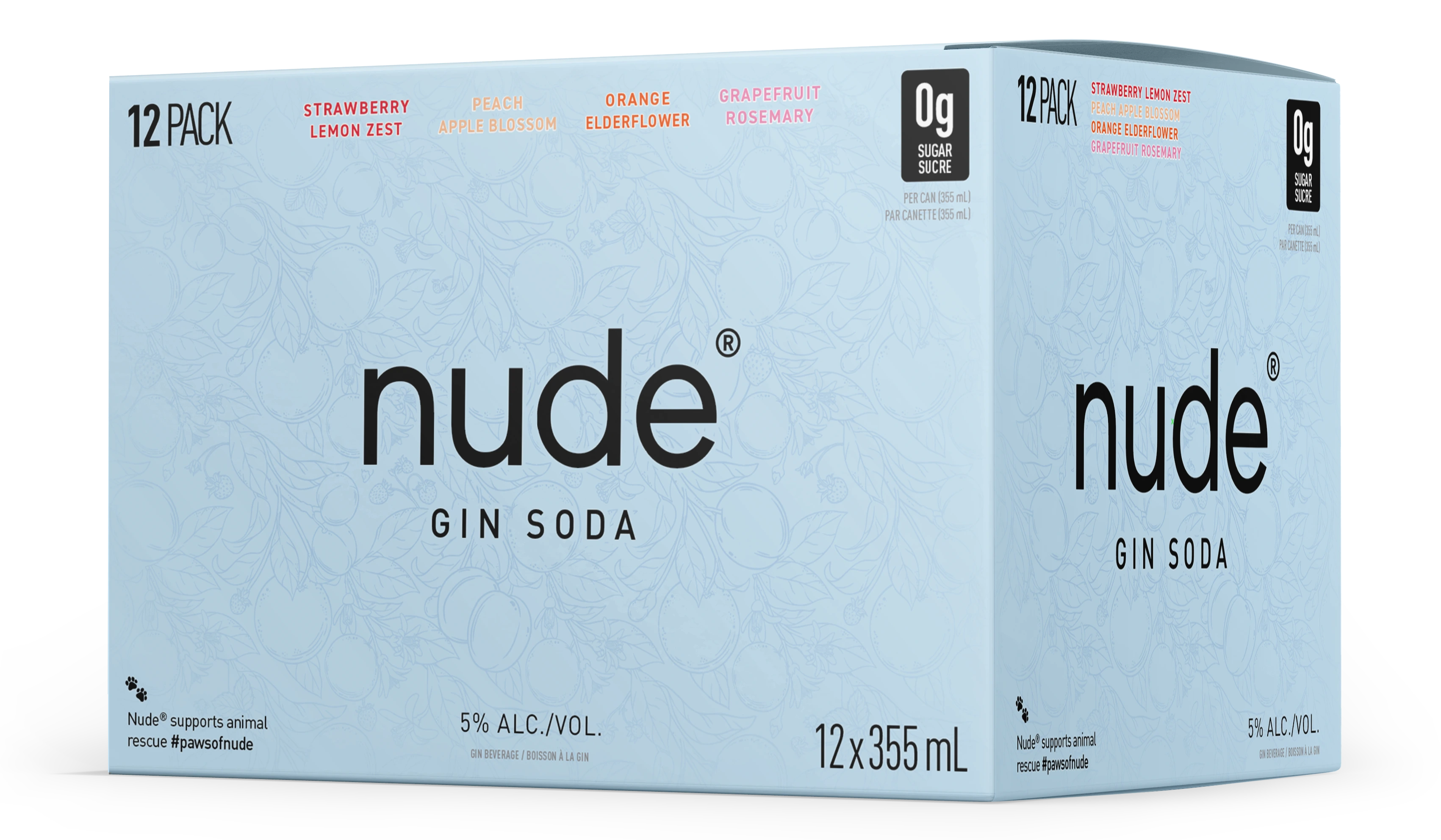 NUDE GIN SODA MIXER 355ML 12PK CAN