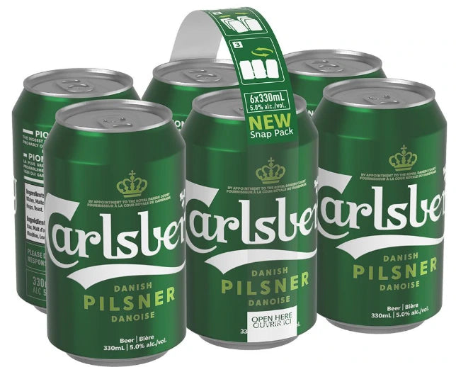 CARLSBERG LAGER SNAP PACK 330ML 6PK CAN