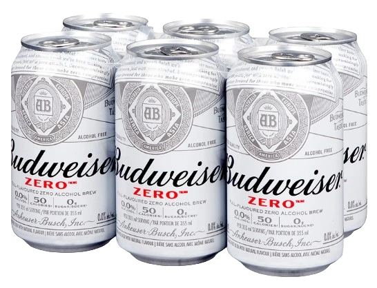 BUDWEISER ZERO NON ALC 355ML 6PK CAN