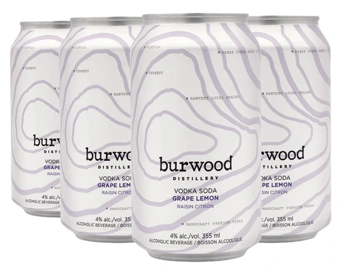 BURWOOD GRAPE LEMON VODKA SODA 355ML 6PK CAN