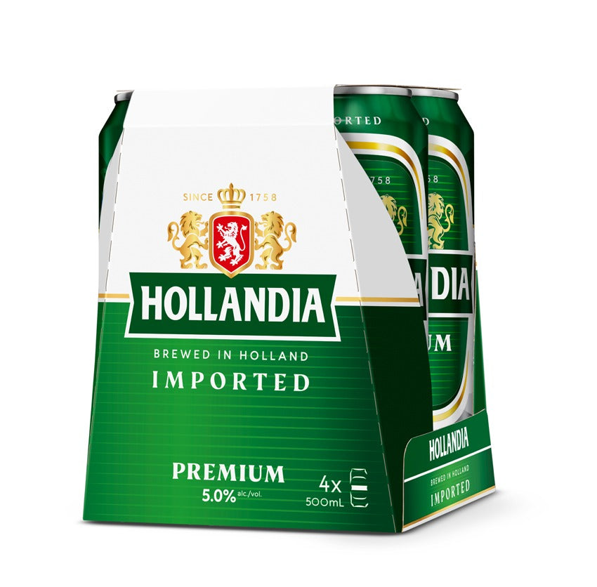 HOLLANDIA PREMIUM LAGER 500ML 4PK CAN