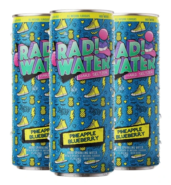 RAD! WATER PINEAPPLE BLUEBERRY 355ML 4PK CAN