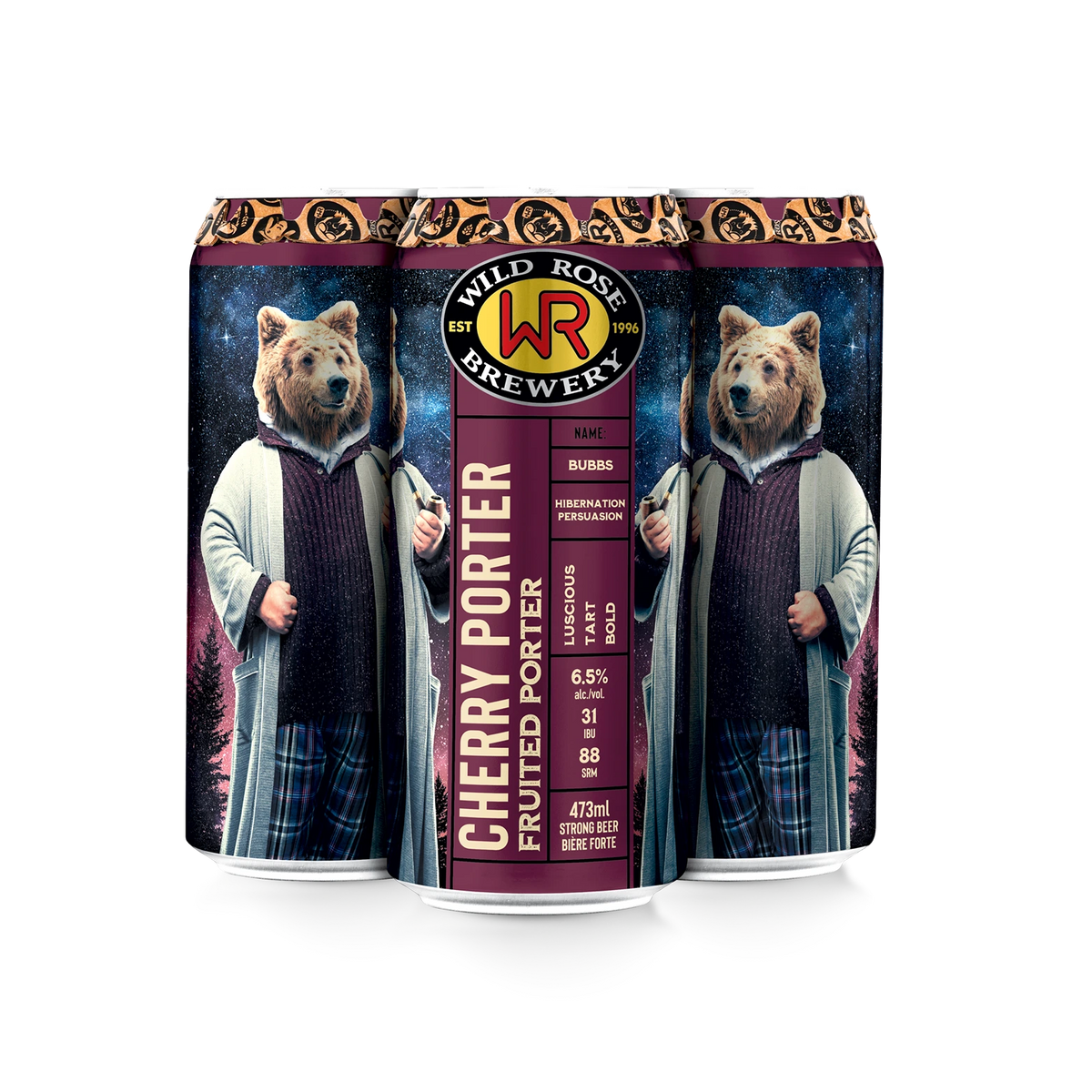 WILD ROSE CHERRY PORTER 473ML 4PK CAN @ Deerfoot Meadows [1028200]