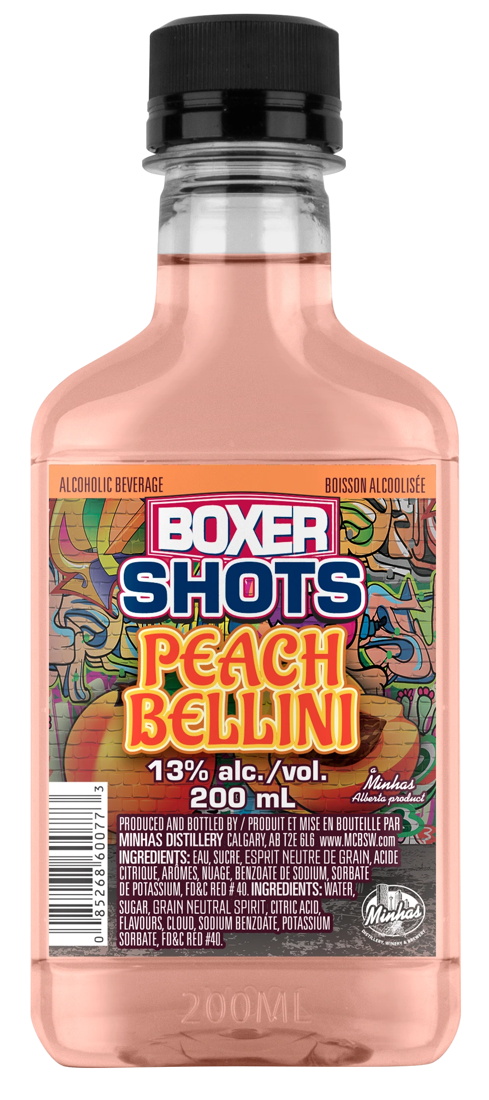BOXER SHOTS PEACH BELLINI 200ML