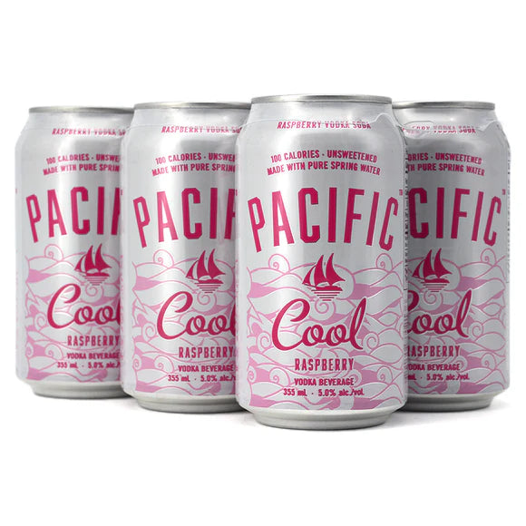 PACIFIC COOL RASPBERRY VODKA SODA 355ML 6PK CAN