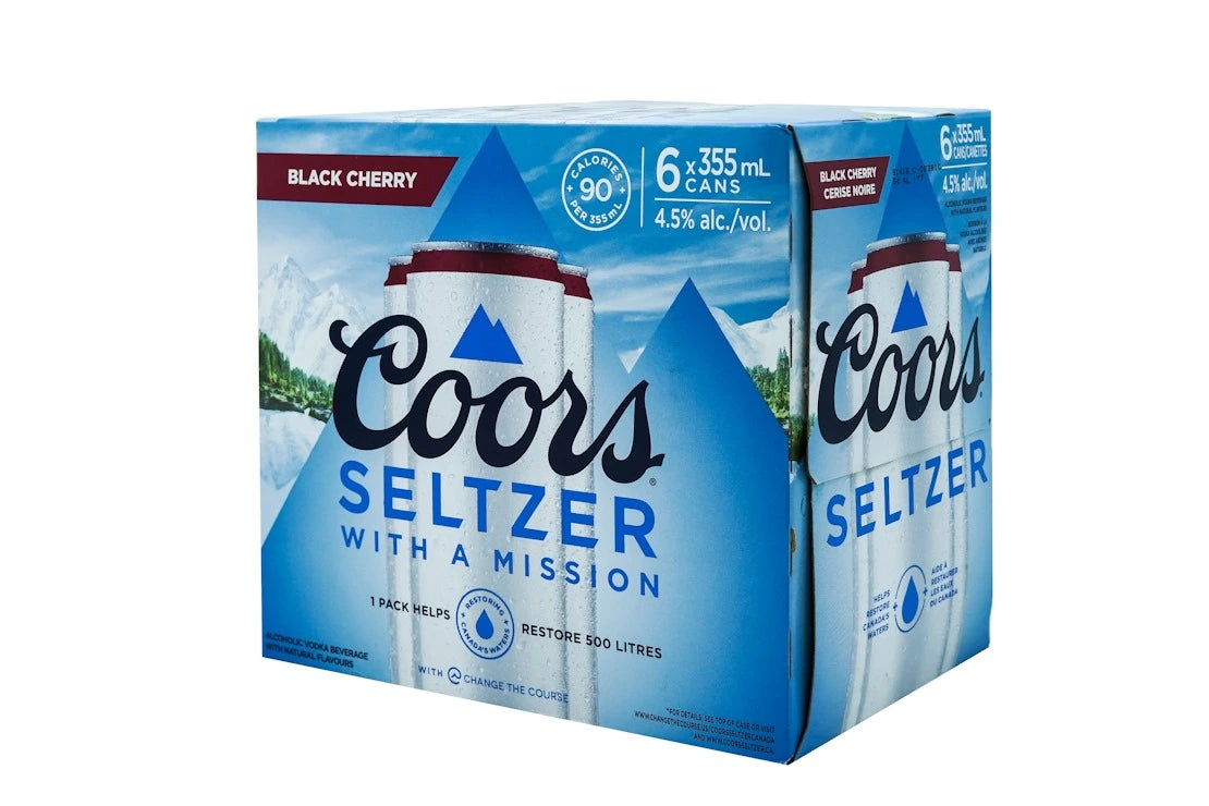 COORS SELTZER BLACK CHERRY 355ML 6PK CAN