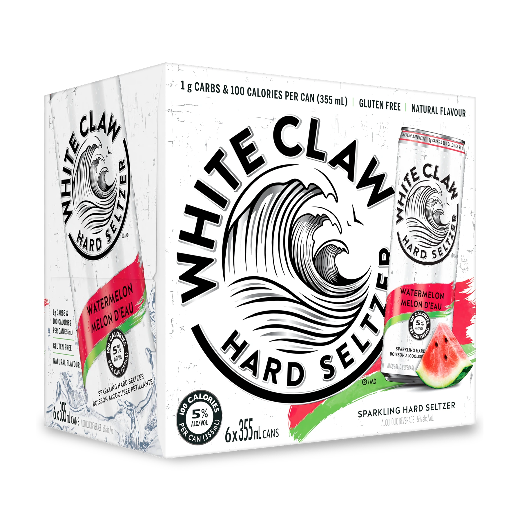 WHITE CLAW HARD SELTZER WATERMELON 355ML 6PK CAN