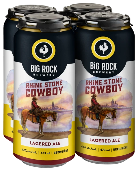 BIG ROCK RHINESTONE COWBOY LAGERED ALE 473ML 4PK CAN
