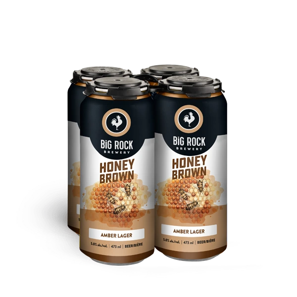 BIG ROCK HONEY BROWN AMBER LAGER 473ML 4PK CAN