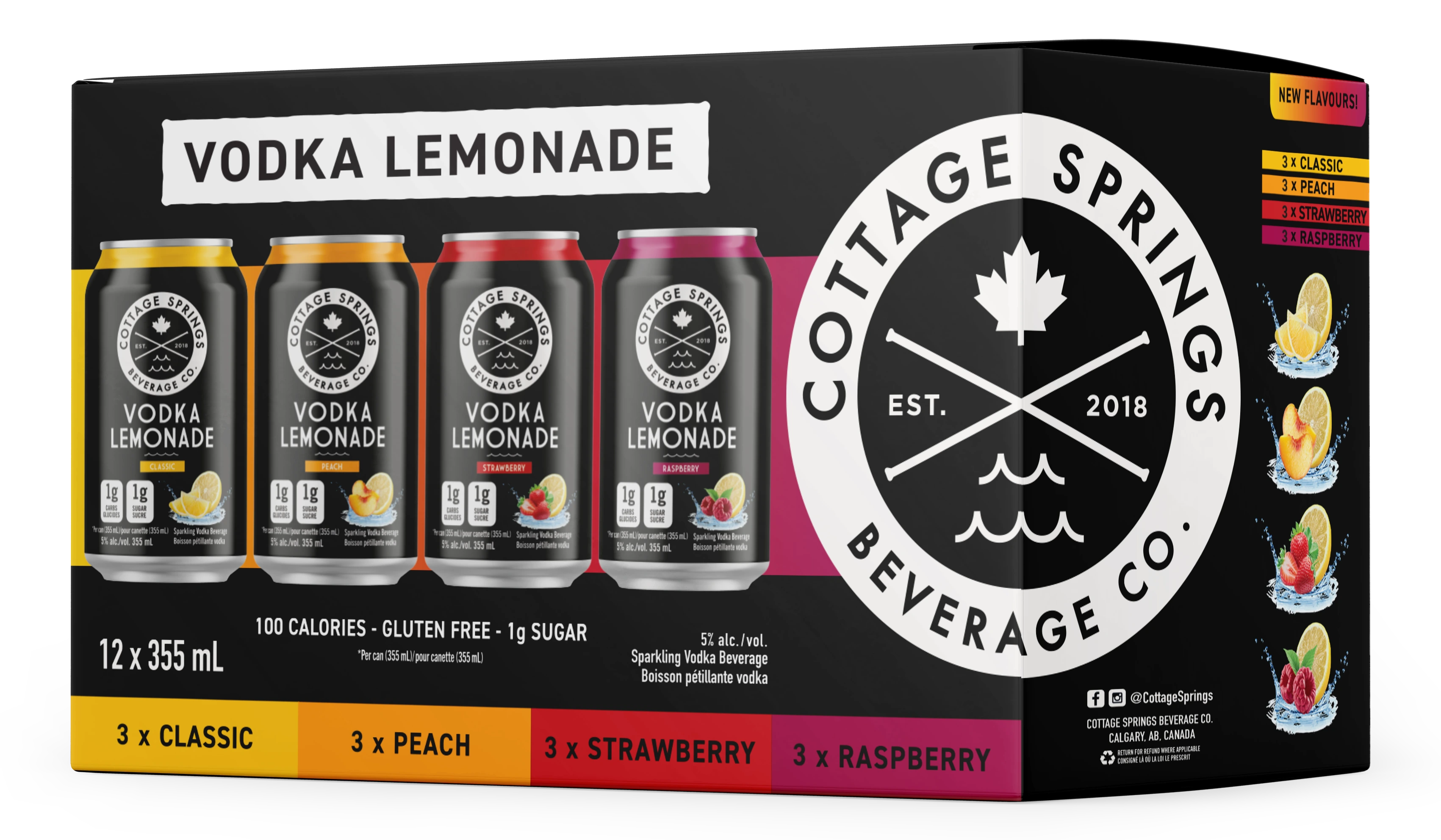 COTTAGE SPRINGS VODKA LEMONADE MIXER 355ML 12PK CAN