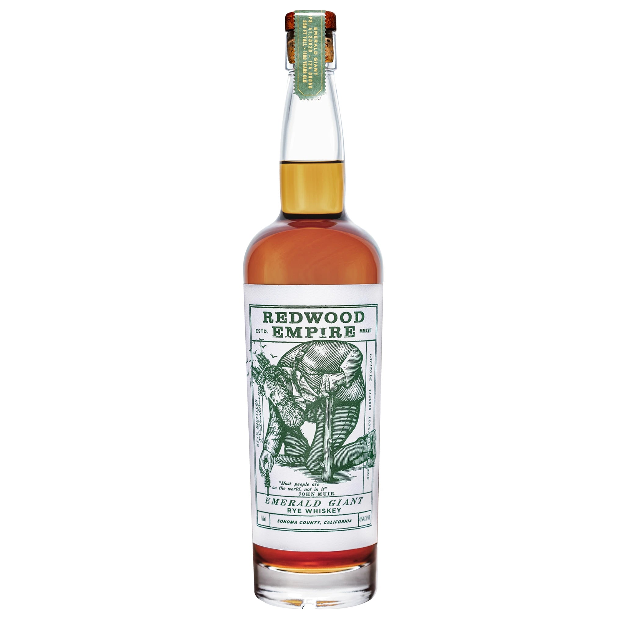 REDWOOD EMPIRE EMERALD GIANT RYE WHISKEY 750ML