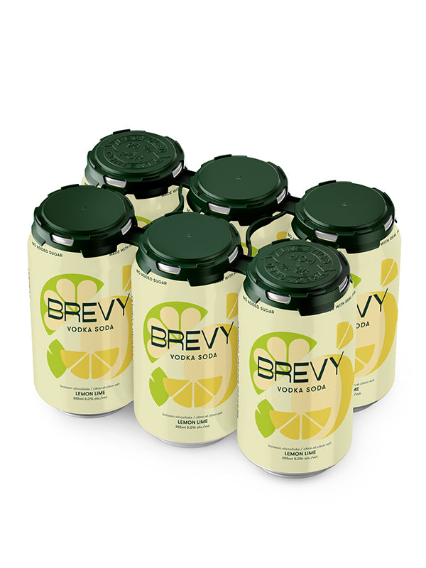 BREVY VODKA SODA LEMON LIME 355ML 6PK CAN