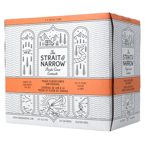 STRAIT & NARROW PEACH ELDERFLOWER 355ML 6PK CAN