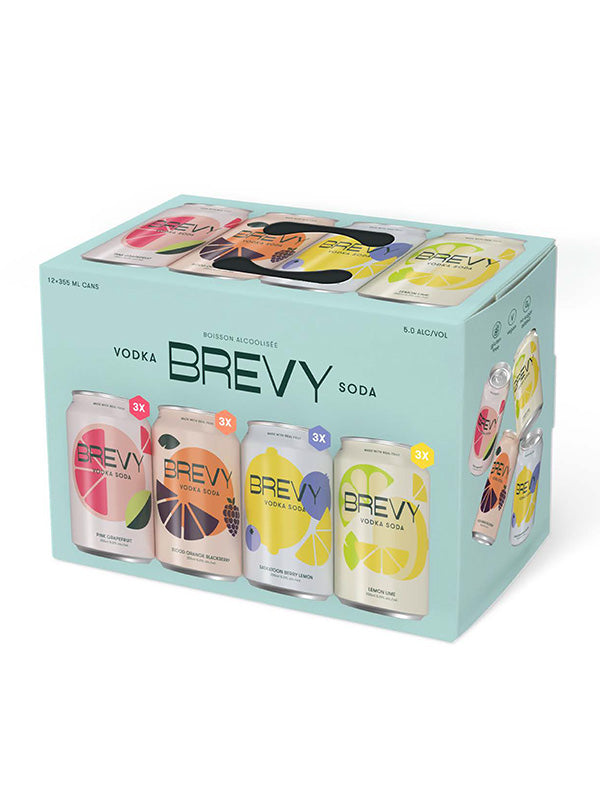 BREVY VODKA SODA PARTY MIXER 355ML 12PK CAN