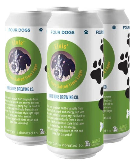 4 DOGS ELVIS SALTED LIME LAGER 473ML 4PK CAN