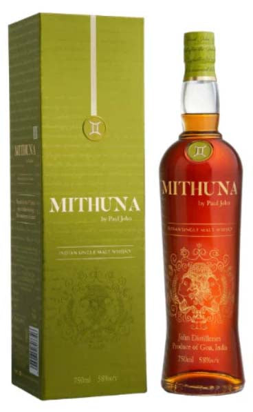 PAUL JOHN MITHUNA INDIAN SINGLE MALT WHISKY 750ML