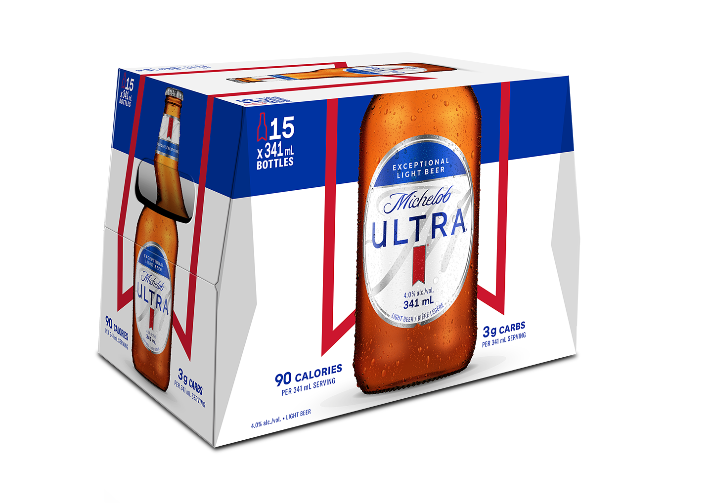 MICHELOB ULTRA LIGHT LAGER 341ML 15PK BT