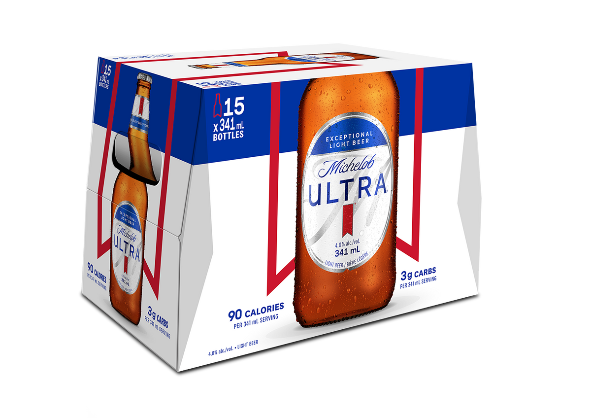 MICHELOB ULTRA LIGHT LAGER 341ML 15PK BT