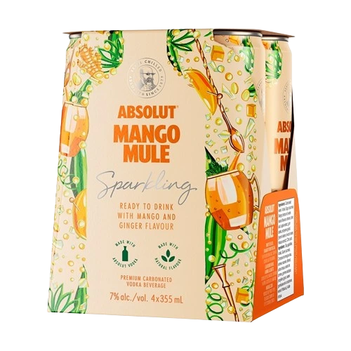 ABSOLUT MANGO MULE 355ML 4PK CAN