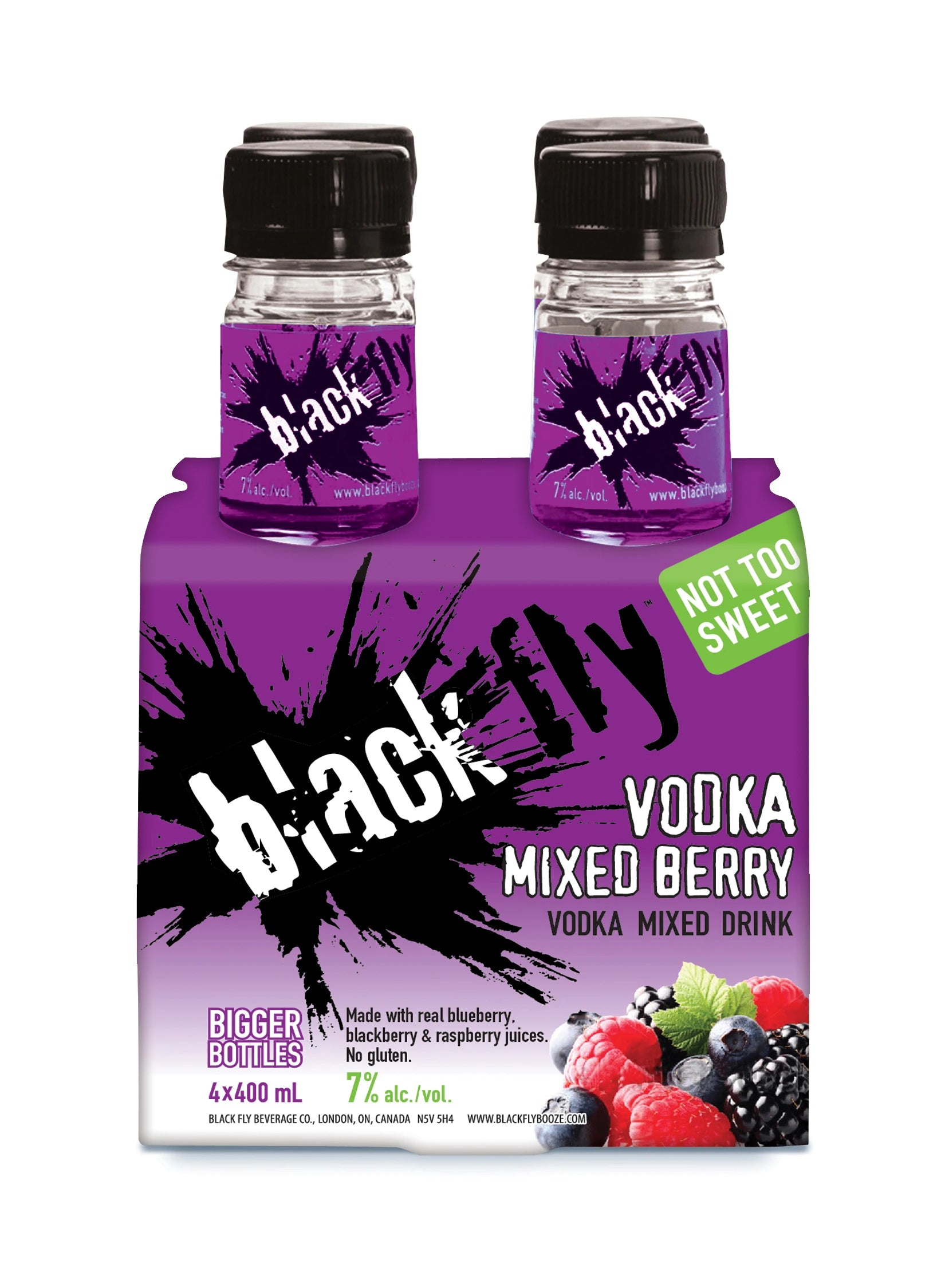 BLACK FLY VODKA MIXED BERRY 400ML 4PK BT