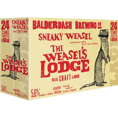 BALDERDASH SNEAKY WEASEL LAGER 355ML 24PK CAN