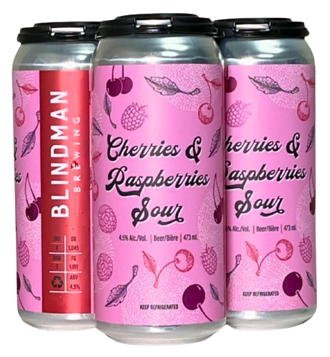 BLINDMAN CHERRIES & RASPBERRIES SOUR 473ML 4PK CAN