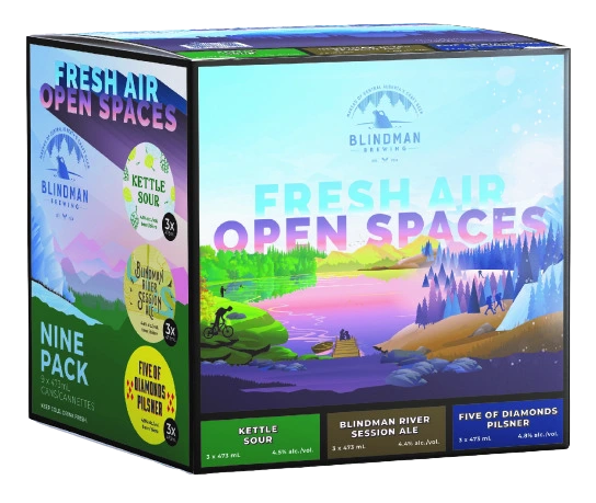 BLINDMAN FRESH AIR OPEN SPACES MIX PACK 473ML 9PK CAN