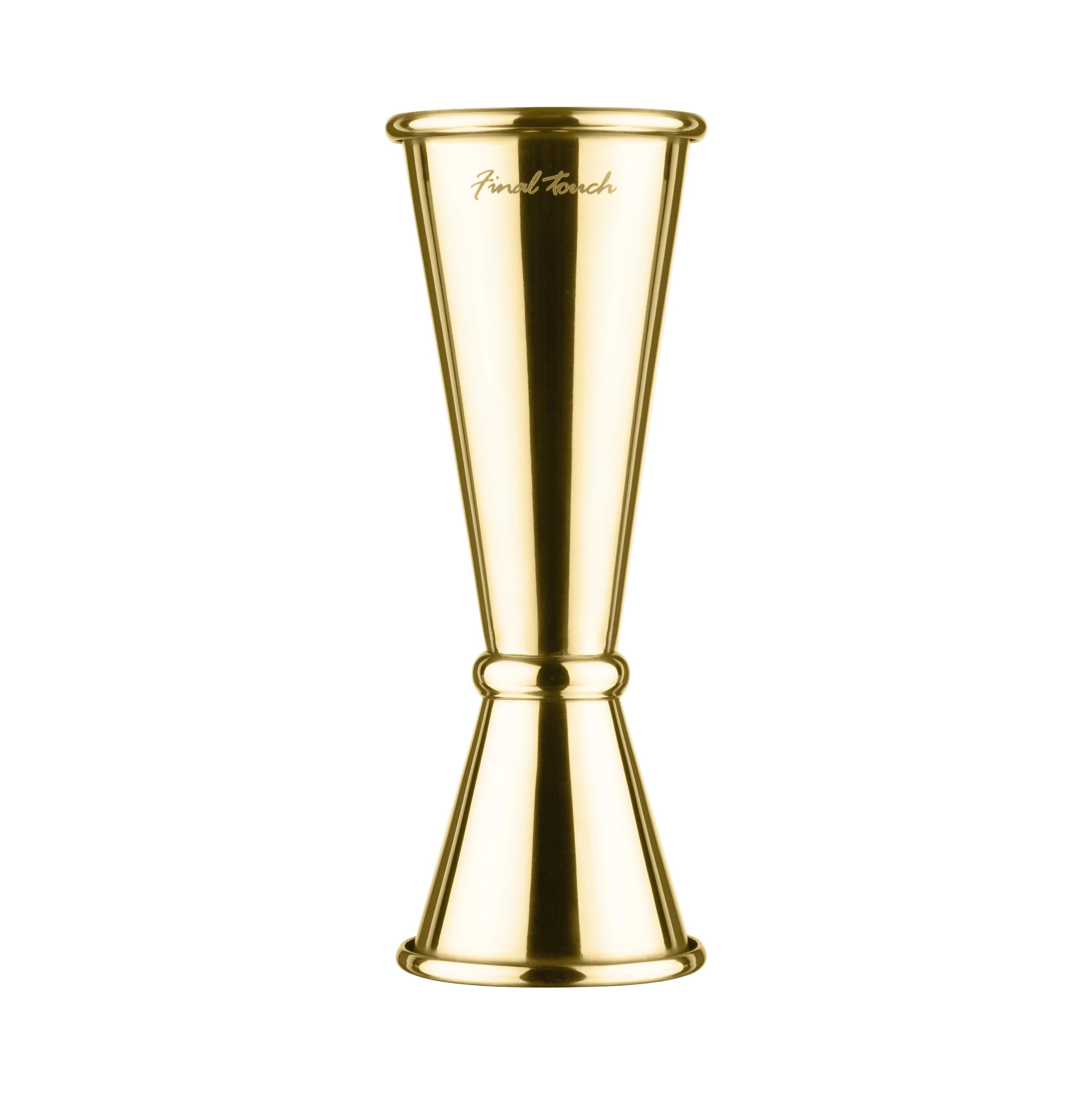 FINAL TOUCH BRASS PLATED DOUBLE JIGGER