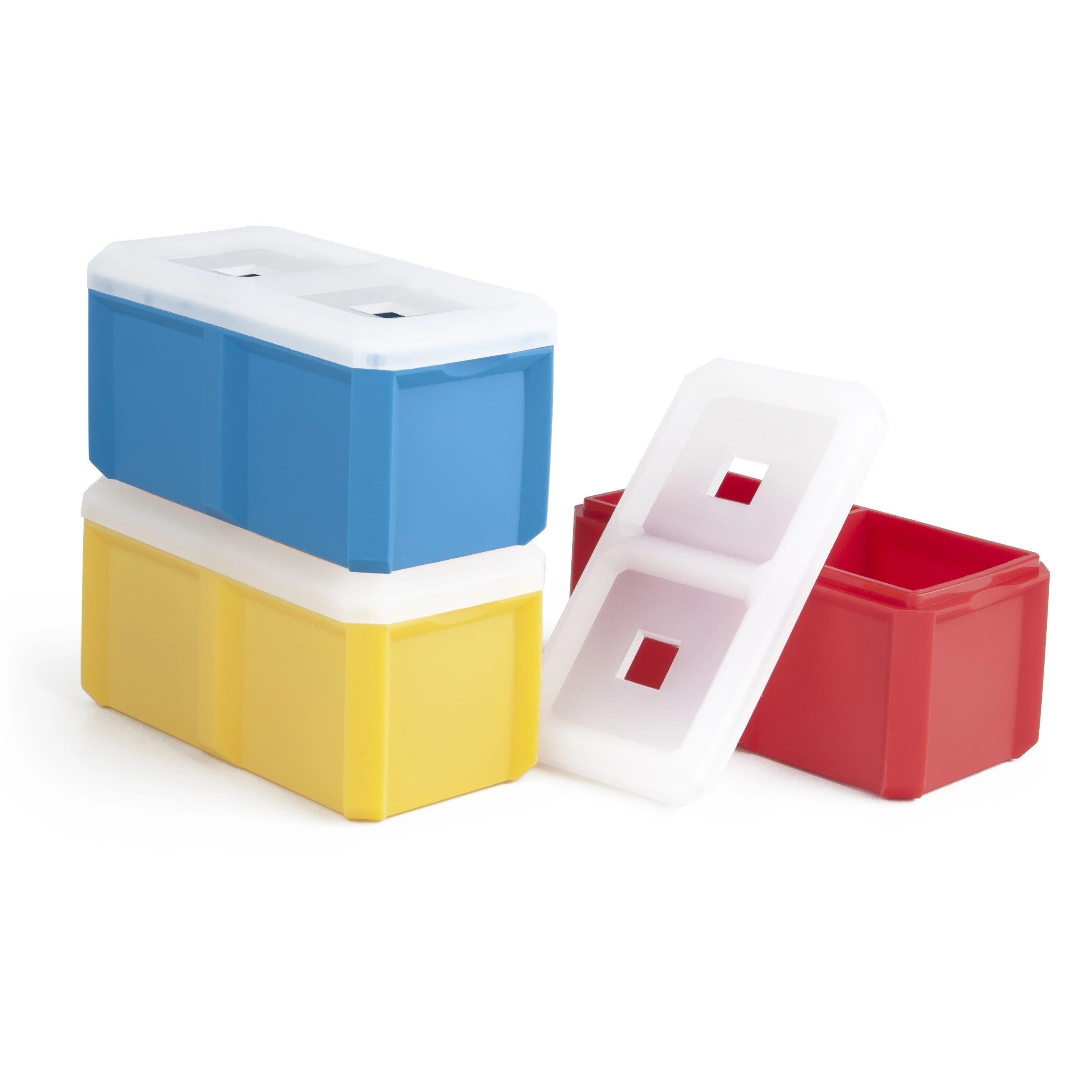 FINAL TOUCH STACKABLE EXTRA-LARGE 2 CUBE ICE MOULDS SET OF 3