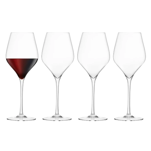 FINAL TOUCH RED WINE LEAD FREE CRYSTAL GLASSES 4PK