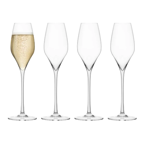 FINAL TOUCH CHAMPAGNE LEAD FREE CRYSTAL GLASSES 4PK