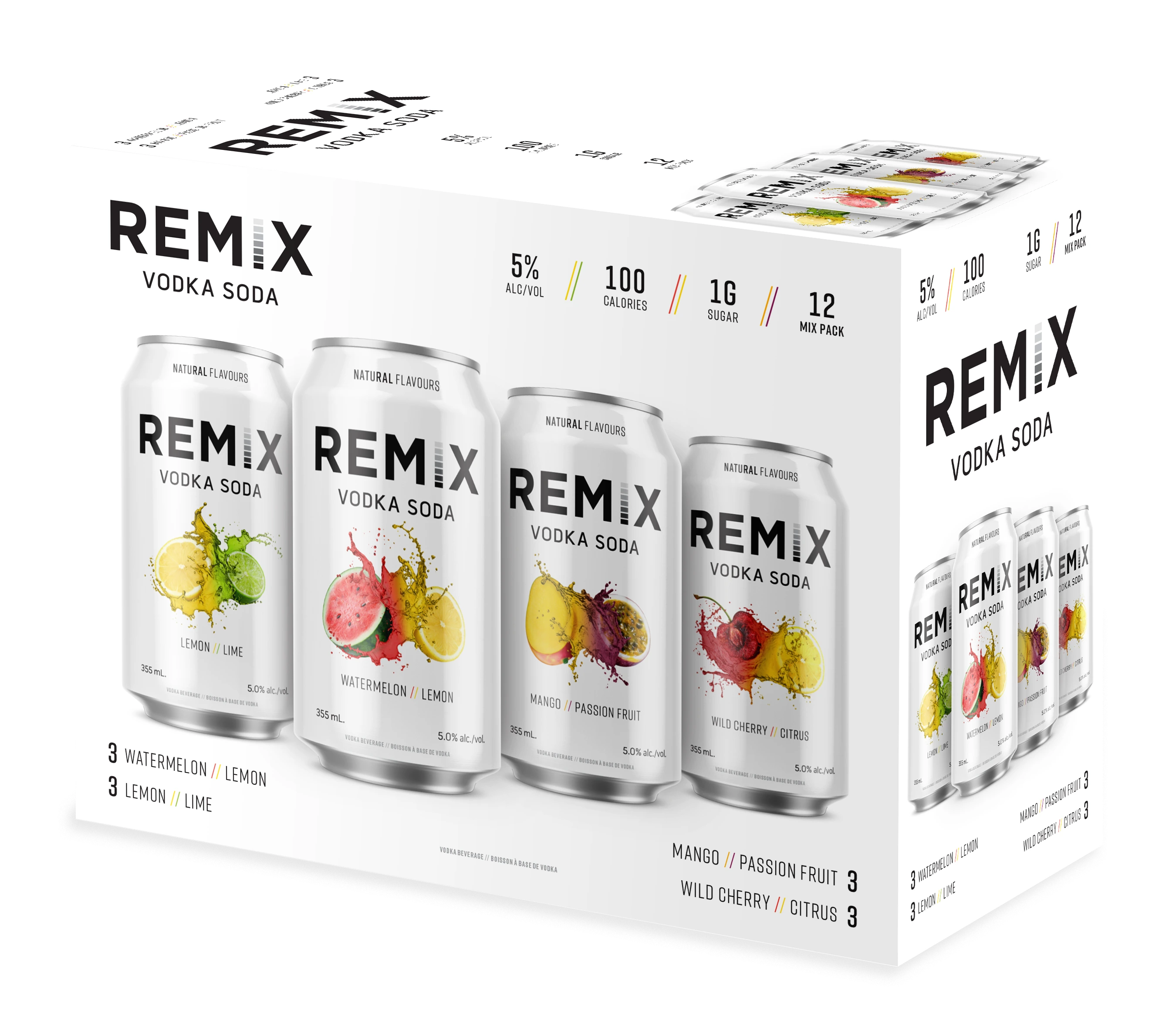 REMIX VODKA SODA MIXER 2024 355ML 12PK CAN