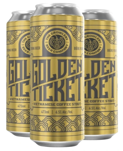 GROWLERY GOLDEN TICKET COFFEE STOUT 473ML 4PK CAN