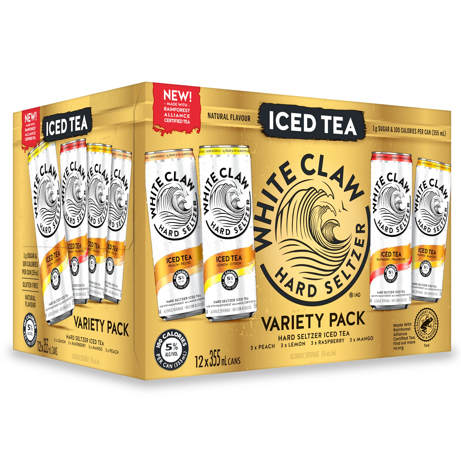 WHITE CLAW HARD SELTZER ICED TEA MIXER 355ML 12PK CAN
