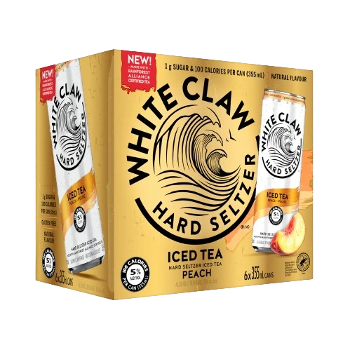 WHITE CLAW PEACH HARD ICED TEA 355ML 6PK CAN