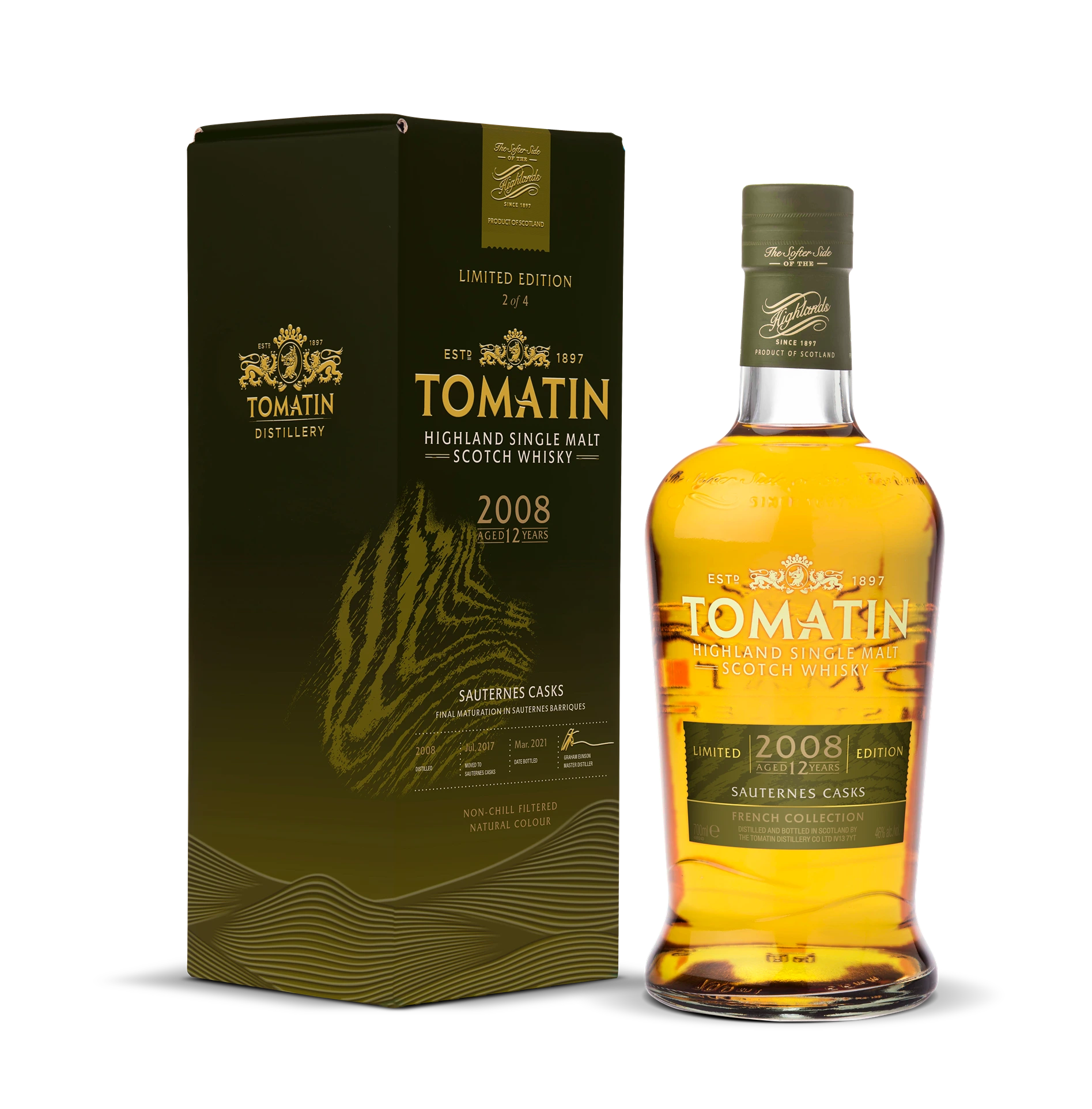 TOMATIN 12YR 2008 SAUTERNES CASK SINGLE MALT SCOTCH 700ML