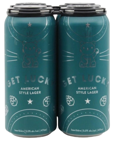 BORN BREW GET LUCKY LAGER 473ML 4PK CAN