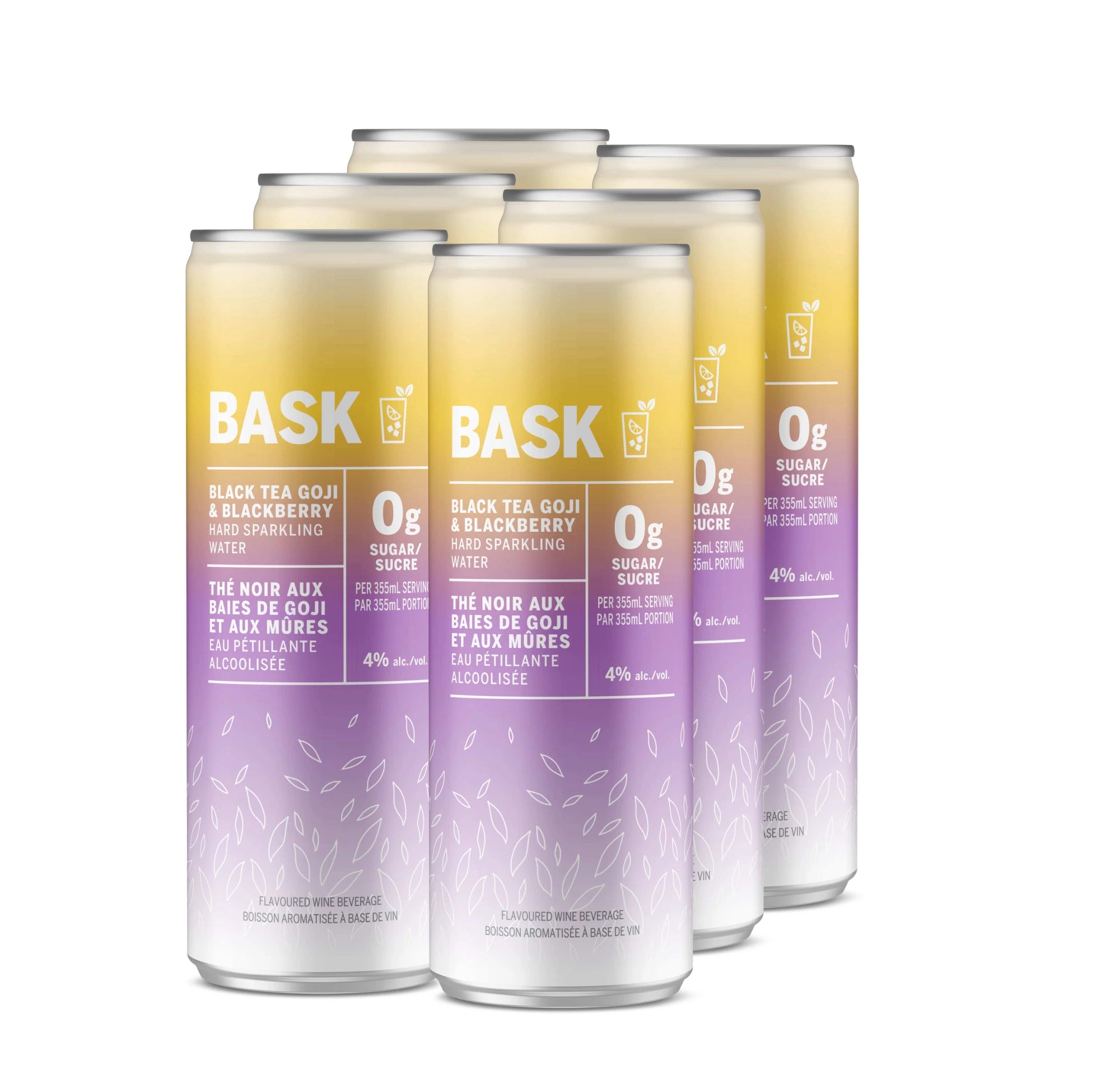 BASK BLACK TEA GOJI & BLACKBERRY 355ML 6PK CAN